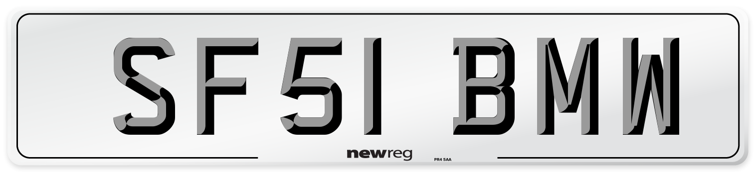 SF51 BMW Number Plate from New Reg